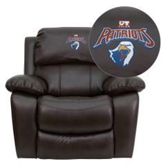 Texas at Tyler Patriots Embroidered Brown Leather Rocker Recliner  - MEN-DA3439-91-BRN-41103-EMB-GG