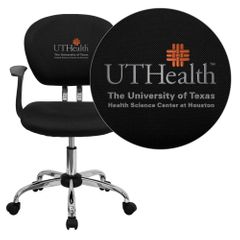 Texas Health Science Center Houston Black Mesh Task Chair - H-2376-F-BK-ARMS-41104-EMB-GG