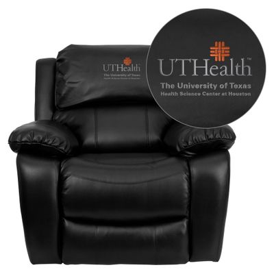 Texas Health Science Center Houston Embroidered Black Leather Rocker Recliner  - MEN-DA3439-91-BK-41104-EMB-GG