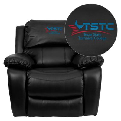 Texas State Technical College Black Leather Rocker Recliner - MEN-DA3439-91-BK-41077-EMB-GG