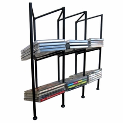 Three Division CD Holder - Black - Pangaea Home and Garden Furniture - FM-C4298-K