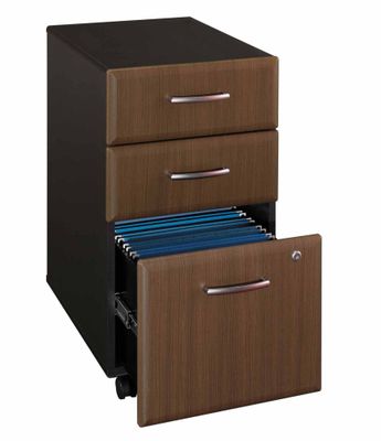 Three-Drawer File (Assembled) - Series A Walnut Collection - Bush Office Furniture - WC25553SU
