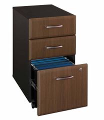 Three-Drawer File (Assembled) - Series A Walnut Collection - Bush Office Furniture - WC25553SU