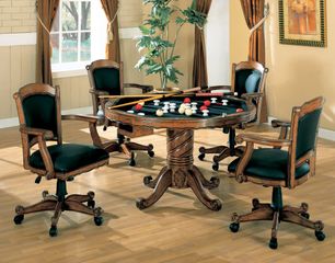 Three-in-One Game Table and Chair Set in Oak - Coaster
