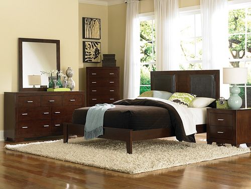 Tiffany Eastern King Size Bedroom Furniture Set in Country Cherry - Coaster - 200761KE-BSET