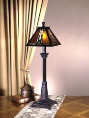 Tiffany Lamp - Dale Tiffany Amber Monarch Buffet Table Lamp - TB100715