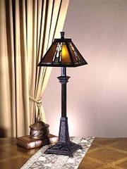 Tiffany Lamp - Dale Tiffany Amber Monarch Buffet Table Lamp - TB100715