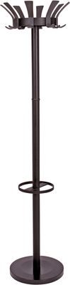 Traditional Black ALBA Floor Coat Stand - 16 Plastic Coat Pegs