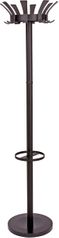 Traditional Black ALBA Floor Coat Stand - 16 Plastic Coat Pegs