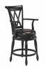 Traditional Swivel Bar Stool in Black - Home Styles - 5008-88