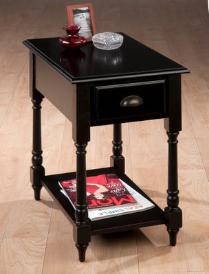 Transitional Chairside Table in Antique Black - 1034-7