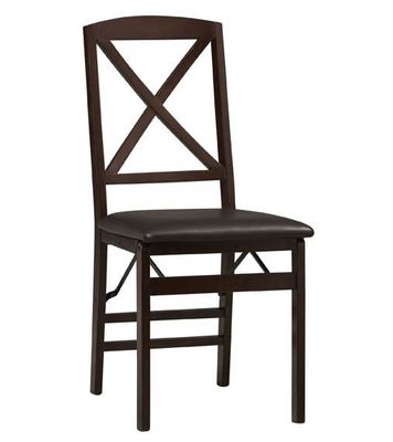 Triena X Back Folding Chair (Set of 2) - Linon Furniture - 01826ESP-02-AS-U