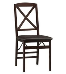 Triena X Back Folding Chair (Set of 2) - Linon Furniture - 01826ESP-02-AS-U