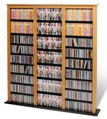 Triple Width Barrister Tower in Oak/Black - Prepac Furniture - OMB-1200