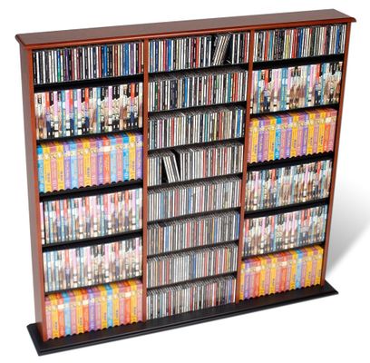 Triple Width Wall Storage in Cherry/Black - Prepac Furniture - CMA-0960