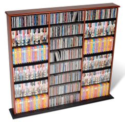 Triple Width Wall Storage in Cherry/Black - Prepac Furniture - CMA-0960