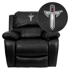 Troy University Trojans Black Leather Rocker Recliner - MEN-DA3439-91-BK-41078-EMB-GG