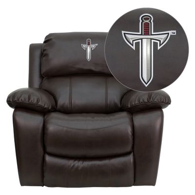 Troy University Trojans Embroidered Brown Leather Rocker Recliner  - MEN-DA3439-91-BRN-41078-EMB-GG