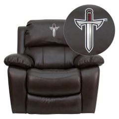 Troy University Trojans Embroidered Brown Leather Rocker Recliner  - MEN-DA3439-91-BRN-41078-EMB-GG