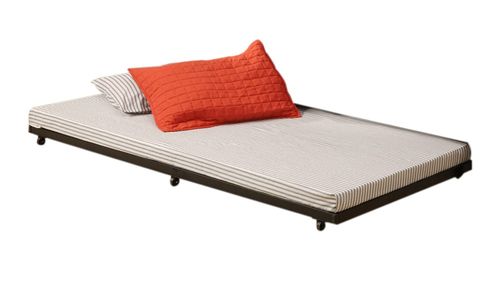 Trundle Bed - Twin Size Roll-Out Trundle Bed Frame in Black - BT40TBBL