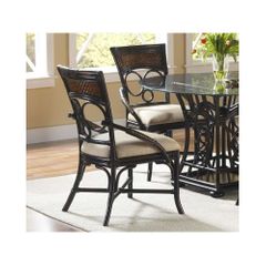 Turks Isle Side Chair - Set of 2 Black / Brown Cane - Largo - LARGO-ST-D9772-41
