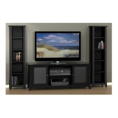 Tuxedo 58" TV Stand & 2 Slim Bookcases - Nexera Furniture