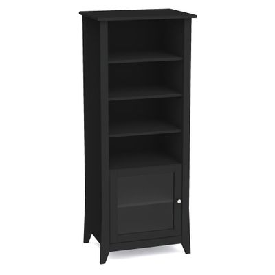 Tuxedo Curio Cabinet - Glass door, 3 Adjustable Shelves, Wire Management - Nexera Furniture