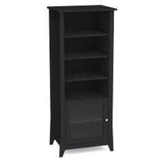 Tuxedo Curio Cabinet - Glass door, 3 Adjustable Shelves, Wire Management - Nexera Furniture