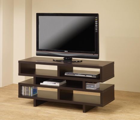 TV Console with Open Storage & Cappuccino Finish - 700720