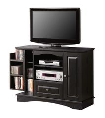 TV Stand - 42 Inch Bedroom TV Console with Media Storage in Black - WQ42BC3BL