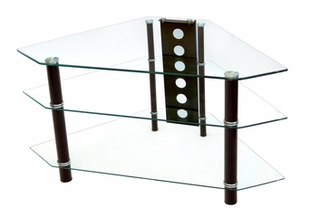 TV Stand - 44 Inch Bermuda Corner TV Stand in Clear / Black - V44Y76CB