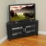TV Stand - 44 Inch Castillo Corner Wood TV Stand in Black - W44CCRBL