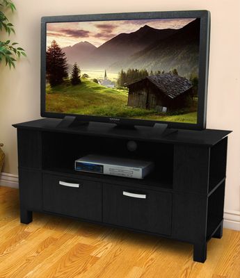 TV Stand - 44 Inch Coronado Wood TV Stand in Black - W44CMPBL
