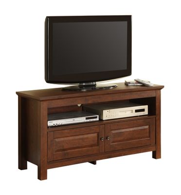 TV Stand - 44 Inch Wood TV Console in Traditional Brown - WQ44CSTB
