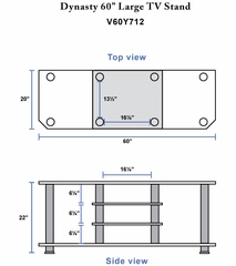 TV Stand - 60 Inch Dynasty TV Stand in Black - V60Y712B