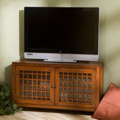 TV Stand - Carson Walnut Corner Media Stand - Holly and Martin
