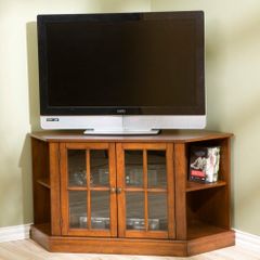 TV Stand - Logan Walnut Corner Media Stand - Holly and Martin