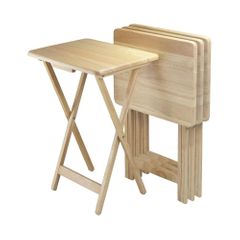 TV Tables Set in Natural Finish - Winsome Trading - 42419
