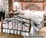 Twin Size Bed - Winsloh Twin Size Metal Bed with Wood Posts