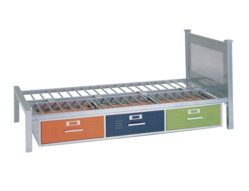Twin Size Bed with 3 Drawers - Locker Furniture Series - 35-6701-997