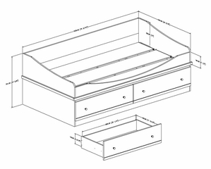 Twin Size Mates Bed (39") in Maple - South Shore Furniture - 3613219