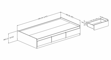 Twin Size Mates Bed (39") in Moka - Popular - South Shore Furniture - 2779212