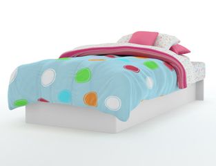 Twin Size Platform Bed in Pure White - South Shore Furniture - 3050235