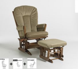 Two Post Multiposition and Recliner Glider with Ottoman Combo - Dutailier - C20-82B
