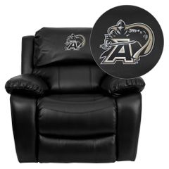 U.S. Military Academy Black Knights Embroidered Black Leather Rocker Recliner  - MEN-DA3439-91-BK-40021-EMB-GG