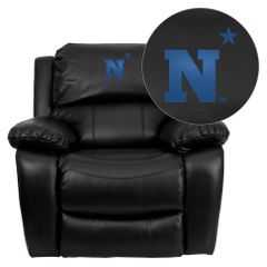 United States Naval Academy Goats Black Leather Rocker Recliner - MEN-DA3439-91-BK-45019-EMB-GG