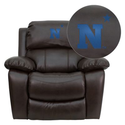 United States Naval Academy Goats Leather Rocker Recliner - MEN-DA3439-91-BRN-45019-EMB-GG