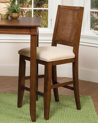 Upholstered Bistro Stool in Soft Mahogany - Jamaican Bay - 5535-89
