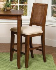 Upholstered Bistro Stool in Soft Mahogany - Jamaican Bay - 5535-89
