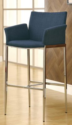 Upholstered Blue Bar Stool - Set of 2 - 120725